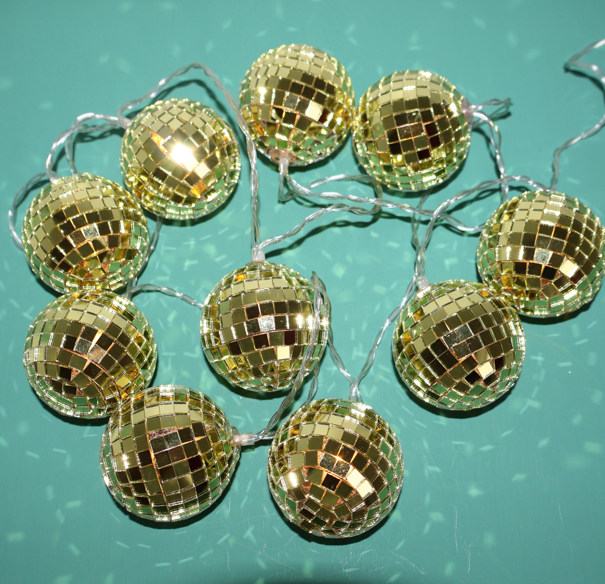 Gold Disco Ball Battery Lights - Talking Tables