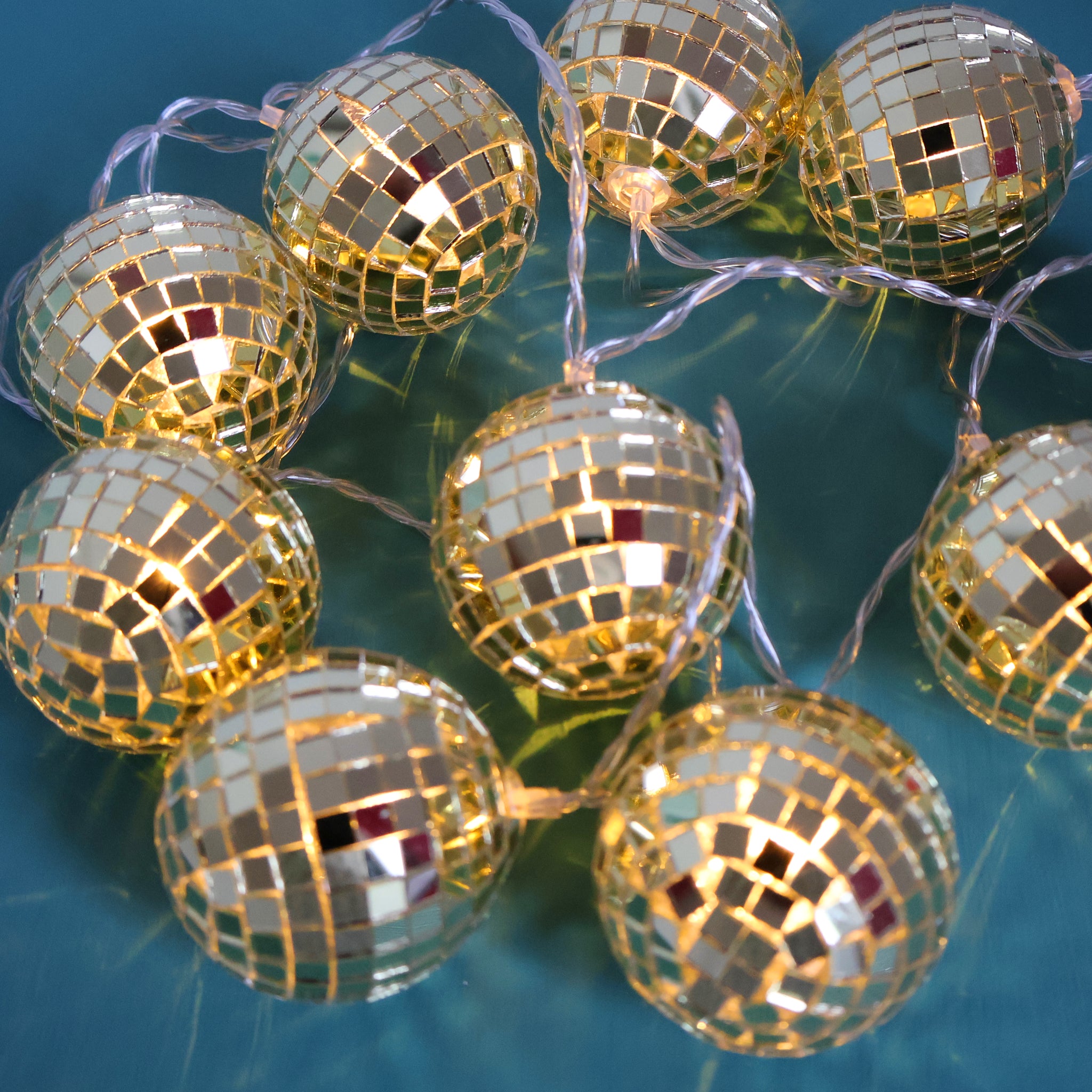 Gold Disco Ball Battery Lights - Talking Tables