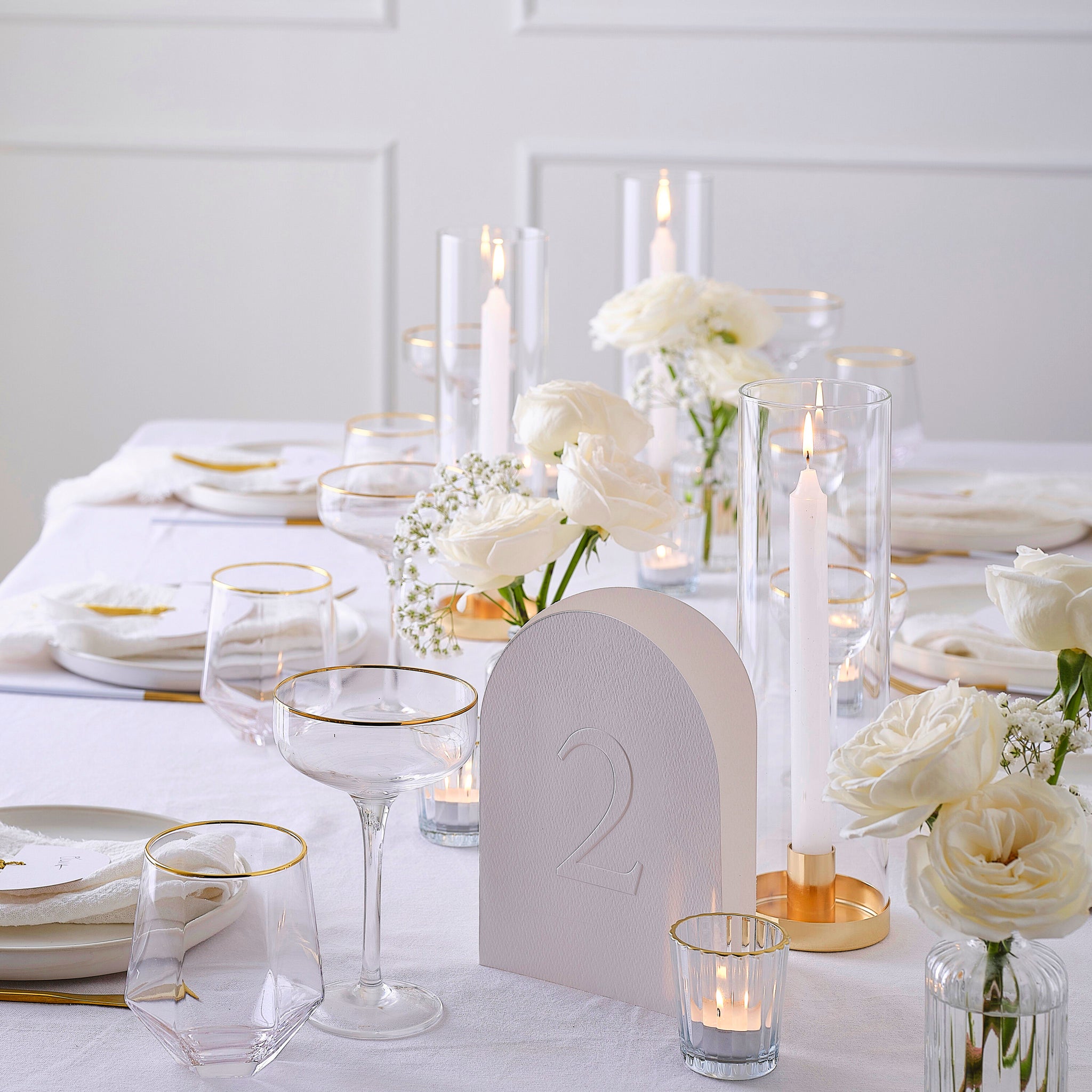 White Wedding Cards Box with Gold foiling