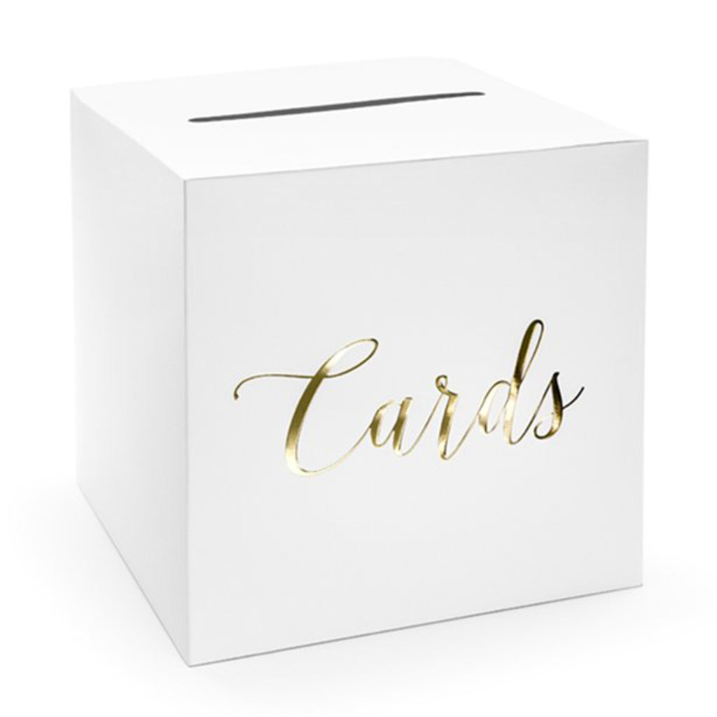 Wedding Cards Box with Gold Script