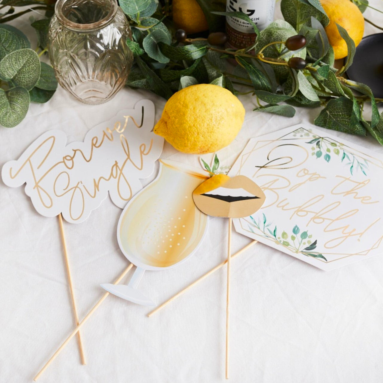 Gold & Greenery Wedding Photo Props x10