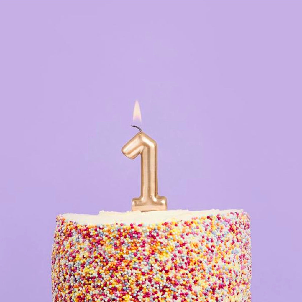 Gold 1st Birthday Candle