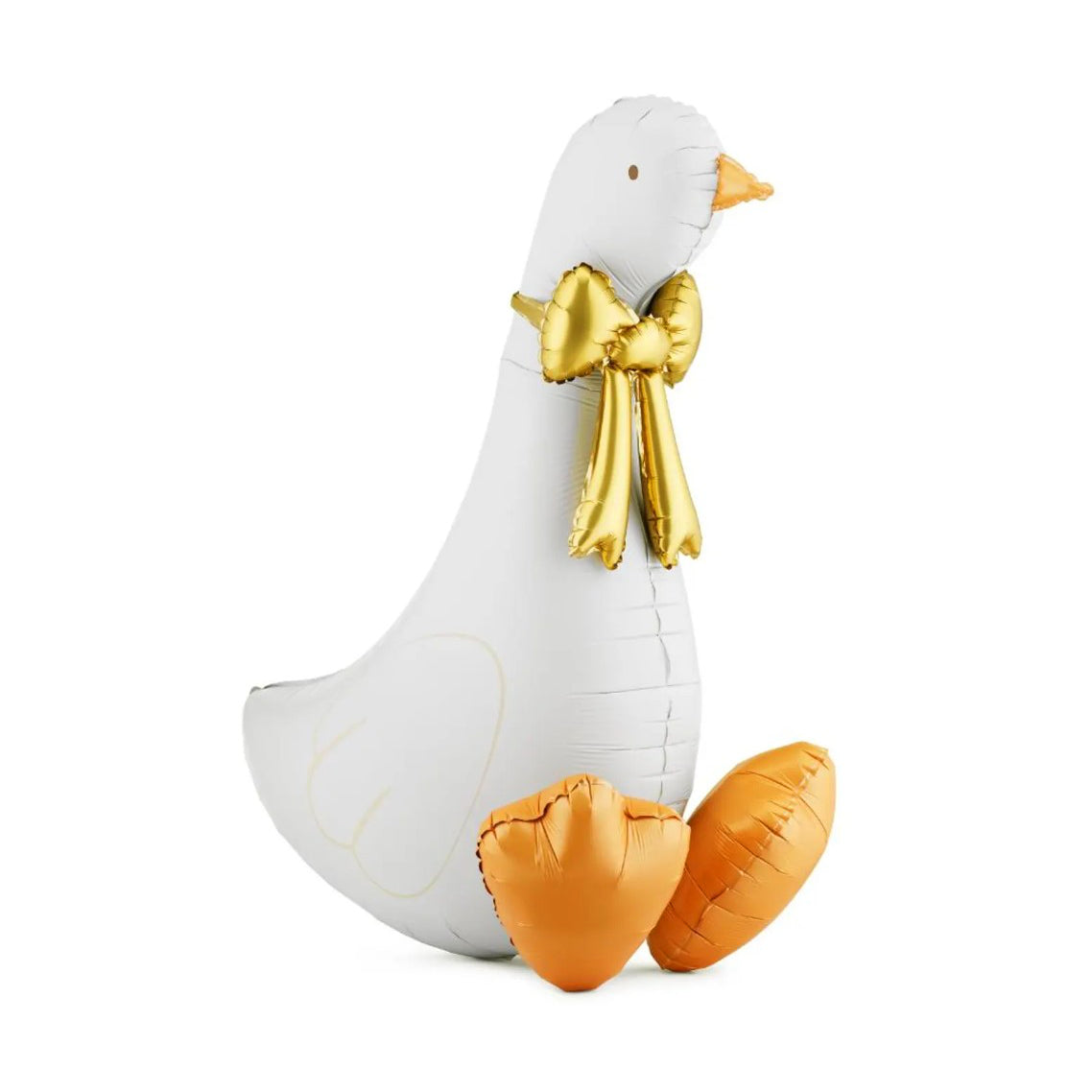 White Goose with Gold Foil Bow Balloon