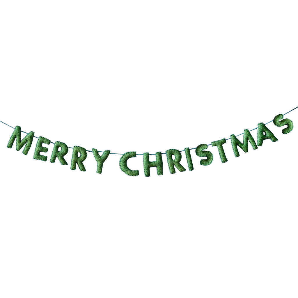 Green Felt Merry Christmas Bunting