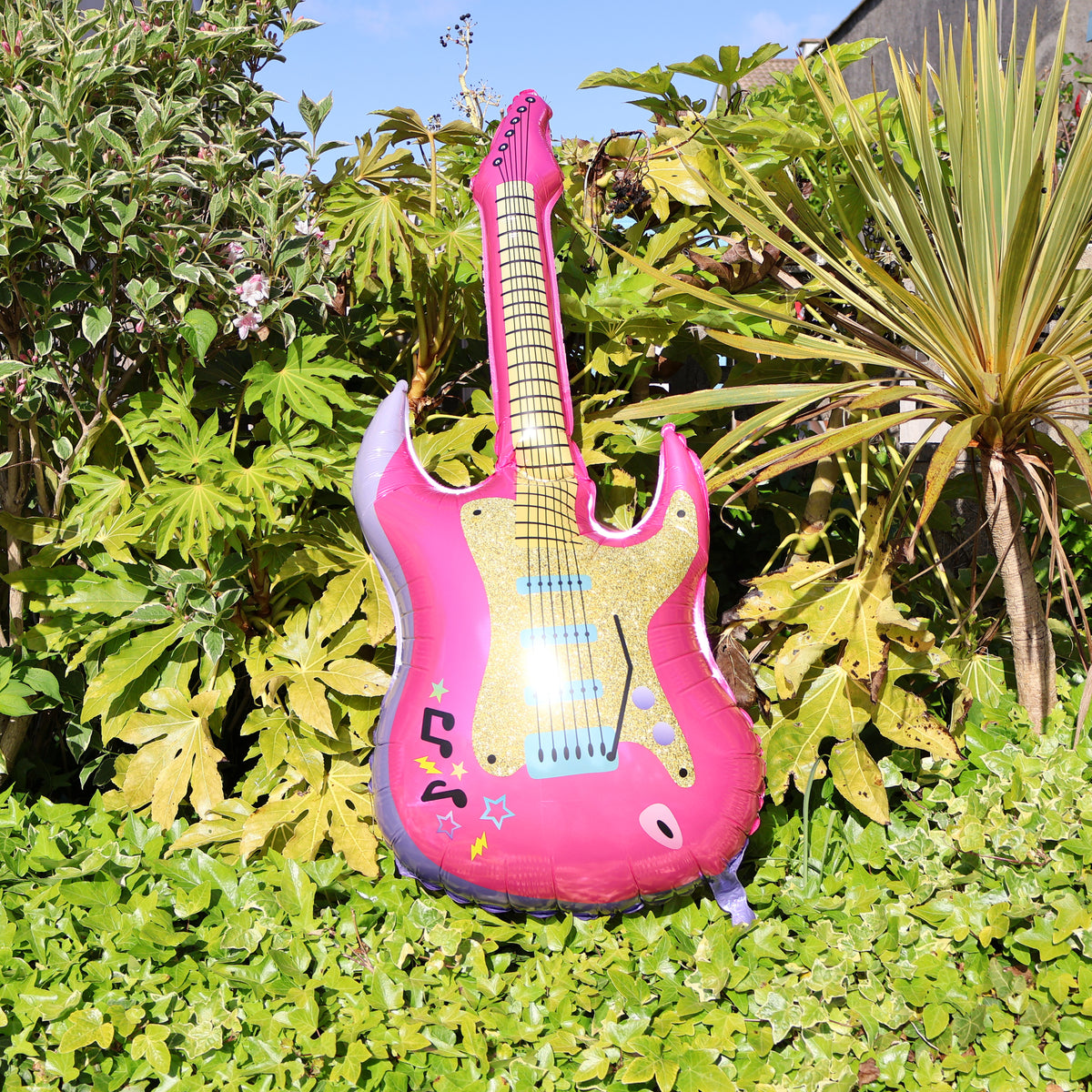 Pink Electric Guitar Foil Balloon
