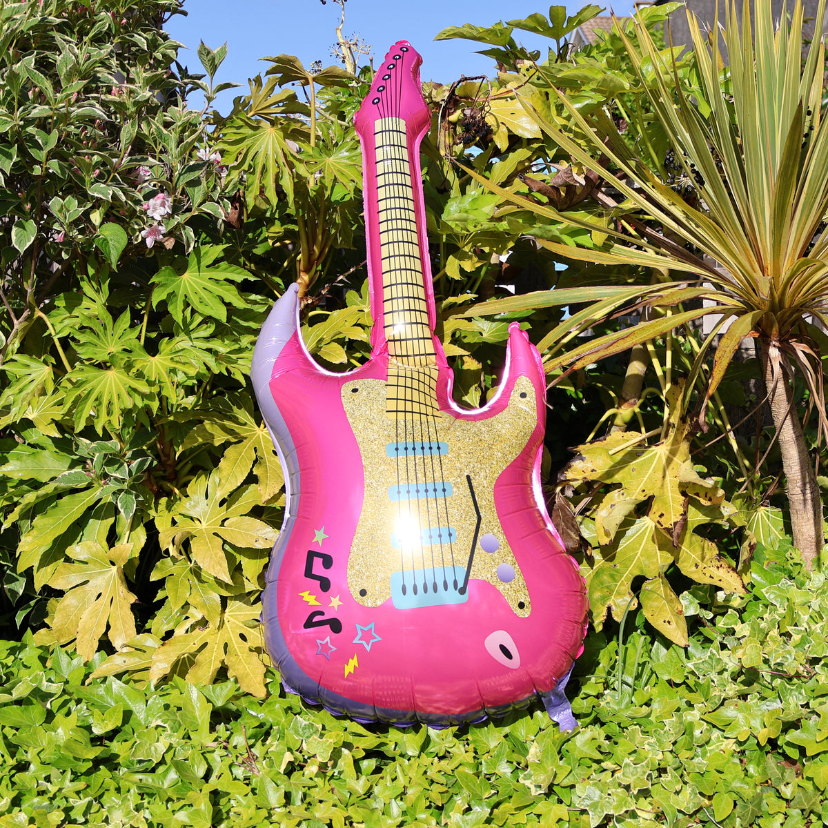 Pink Electric Guitar Foil Balloon