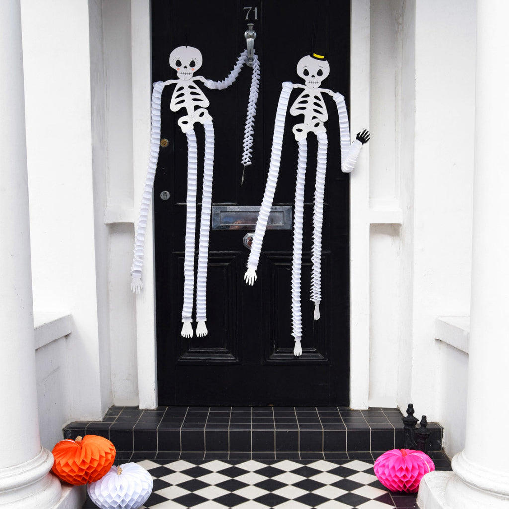 Halloween Skeleton Paper Honeycomb Hanging Decorations x2