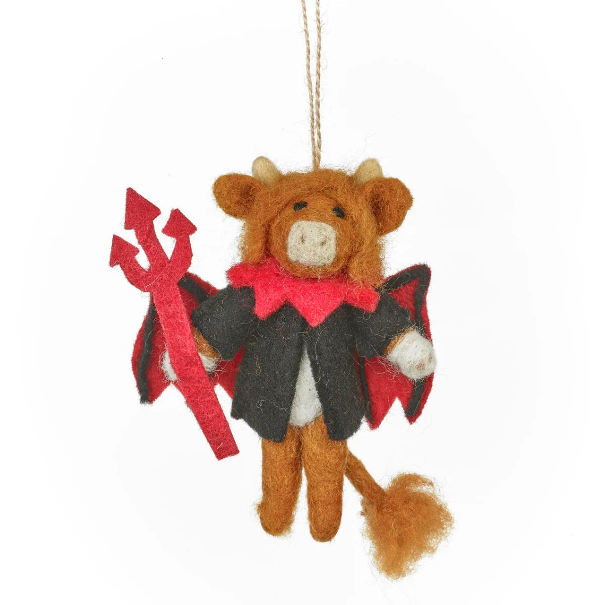 Highland Cow Halloween Devil Hanging Decoration