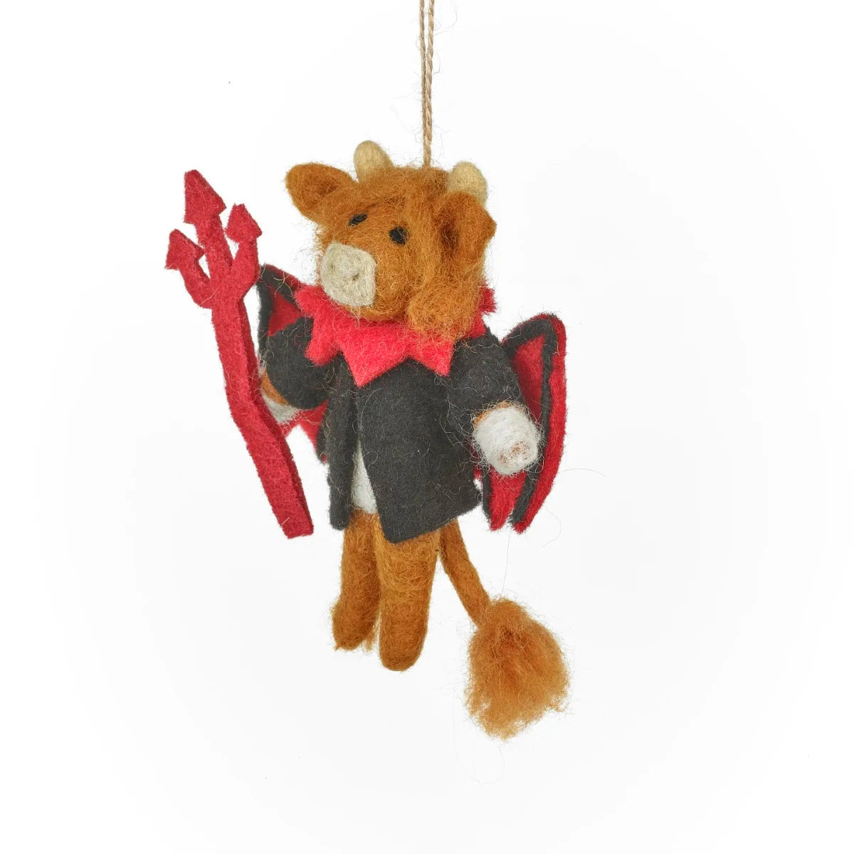 Highland Cow Halloween Devil Hanging Decoration