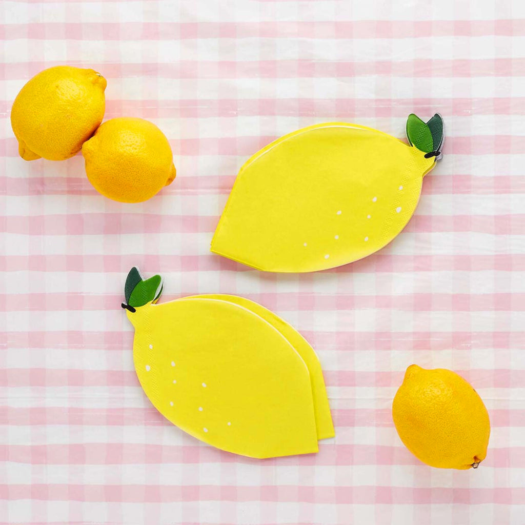 Lemon Shaped Napkins x 16
