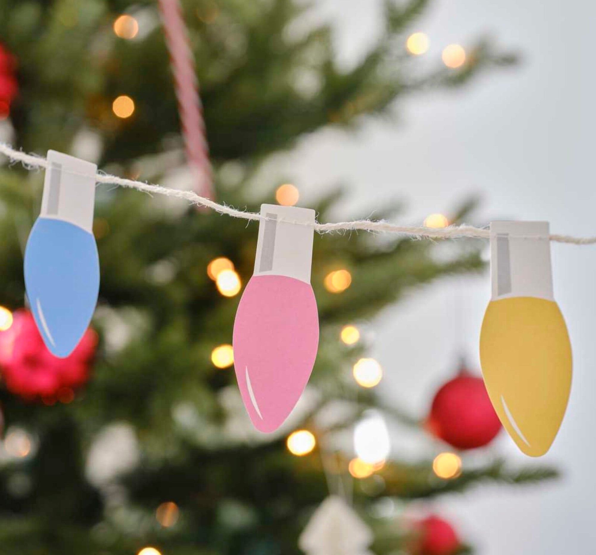 Multicoloured Lightbulb Christmas Garland