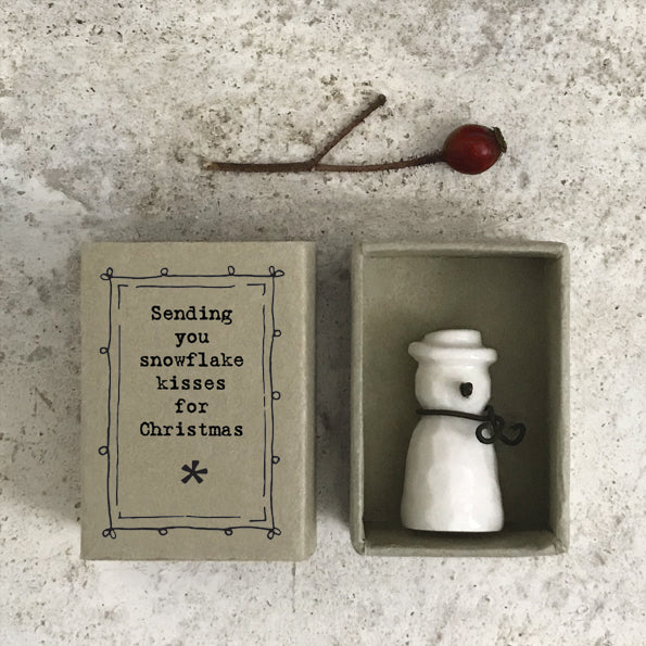 East of India Matchbox Snowman