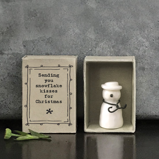 East of India Matchbox Snowman