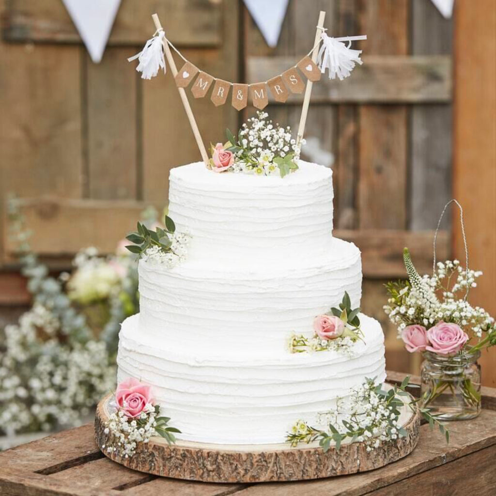 Mr & Mrs Wedding Cake Topper Bunting