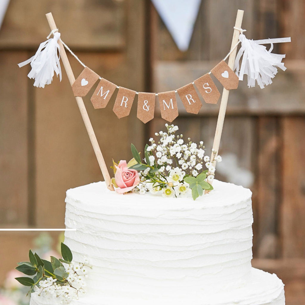 Mr & Mrs Wedding Cake Topper Bunting