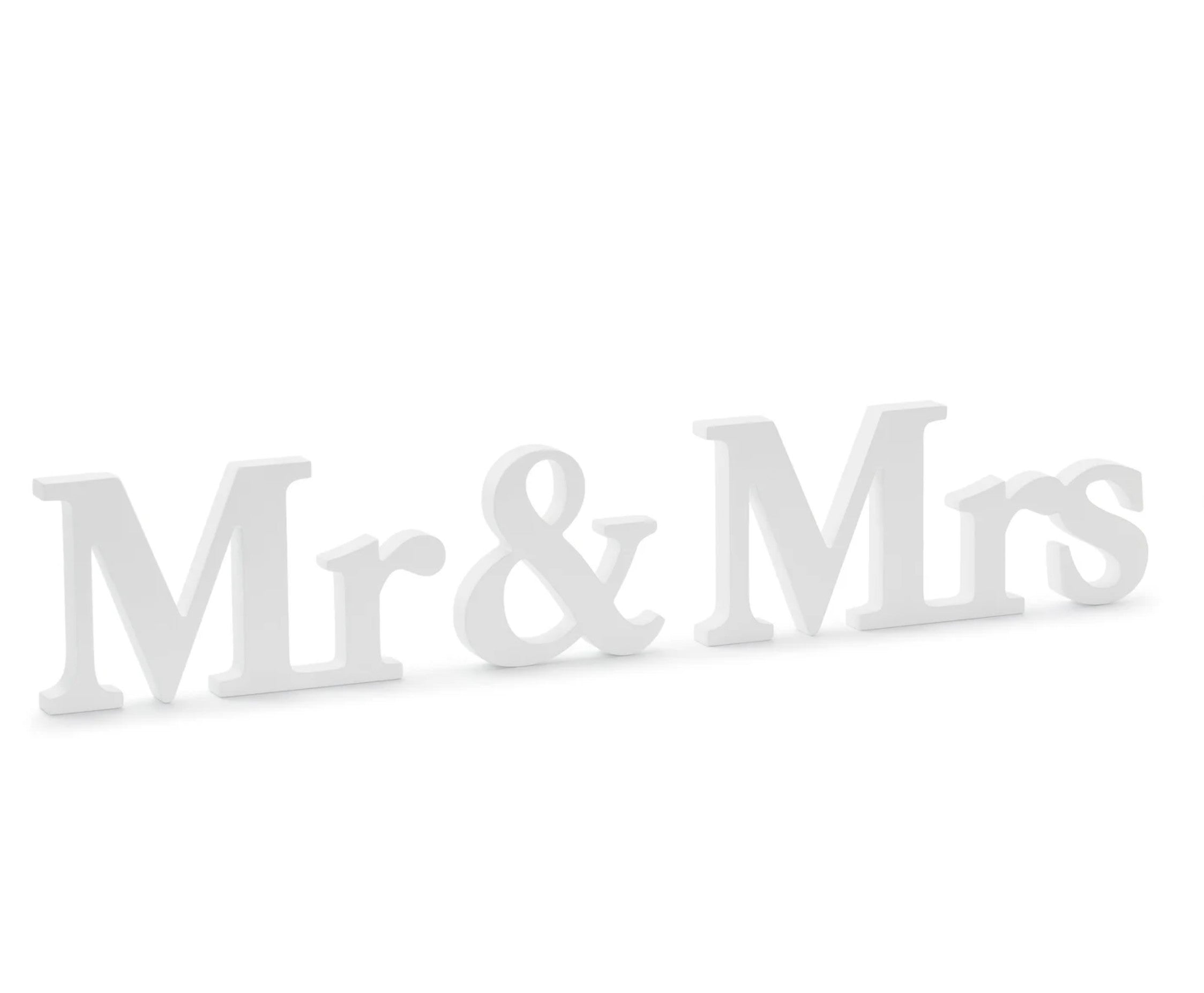 White Wooden Mr and Mrs Sign