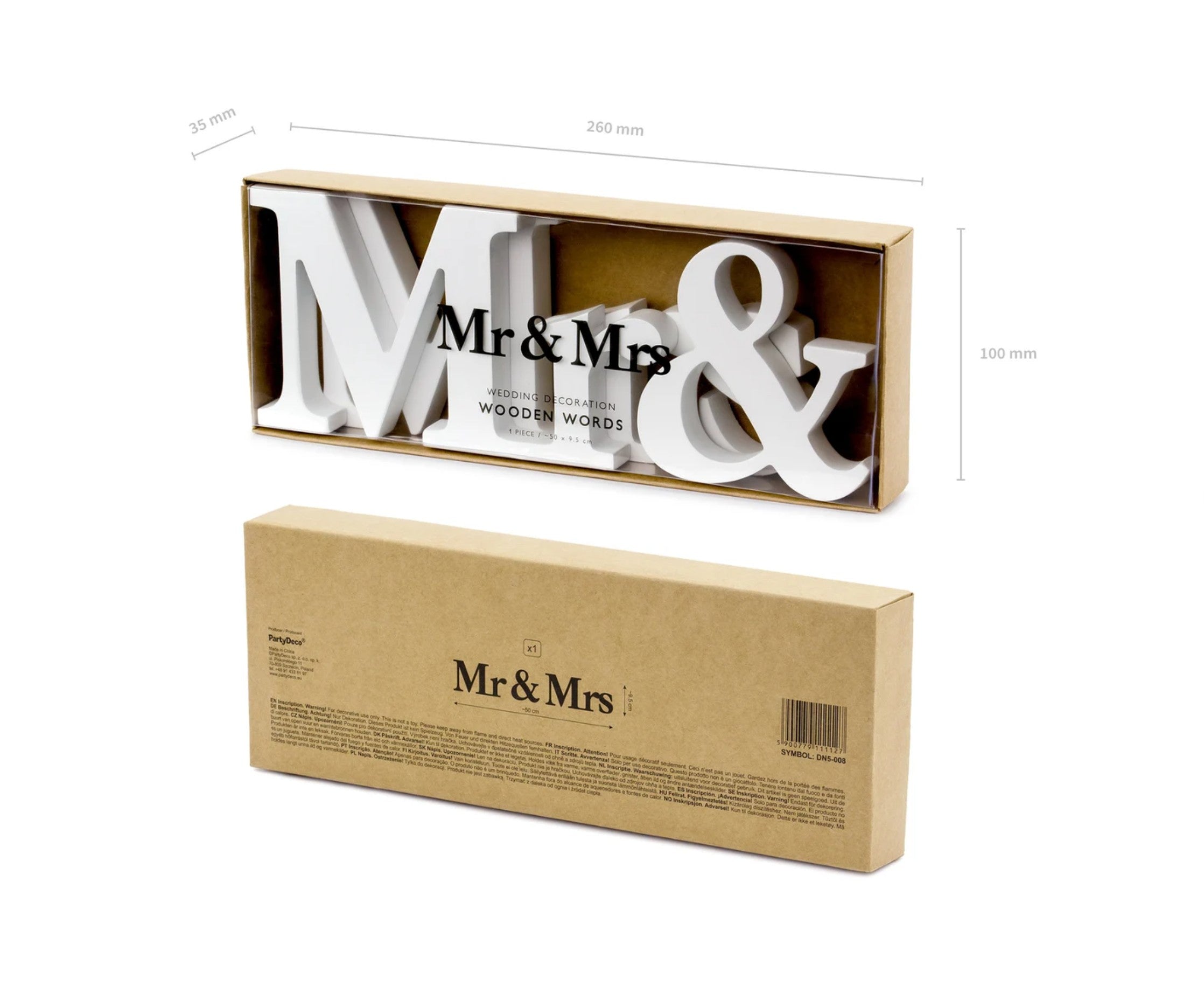 White Wooden Mr and Mrs Sign