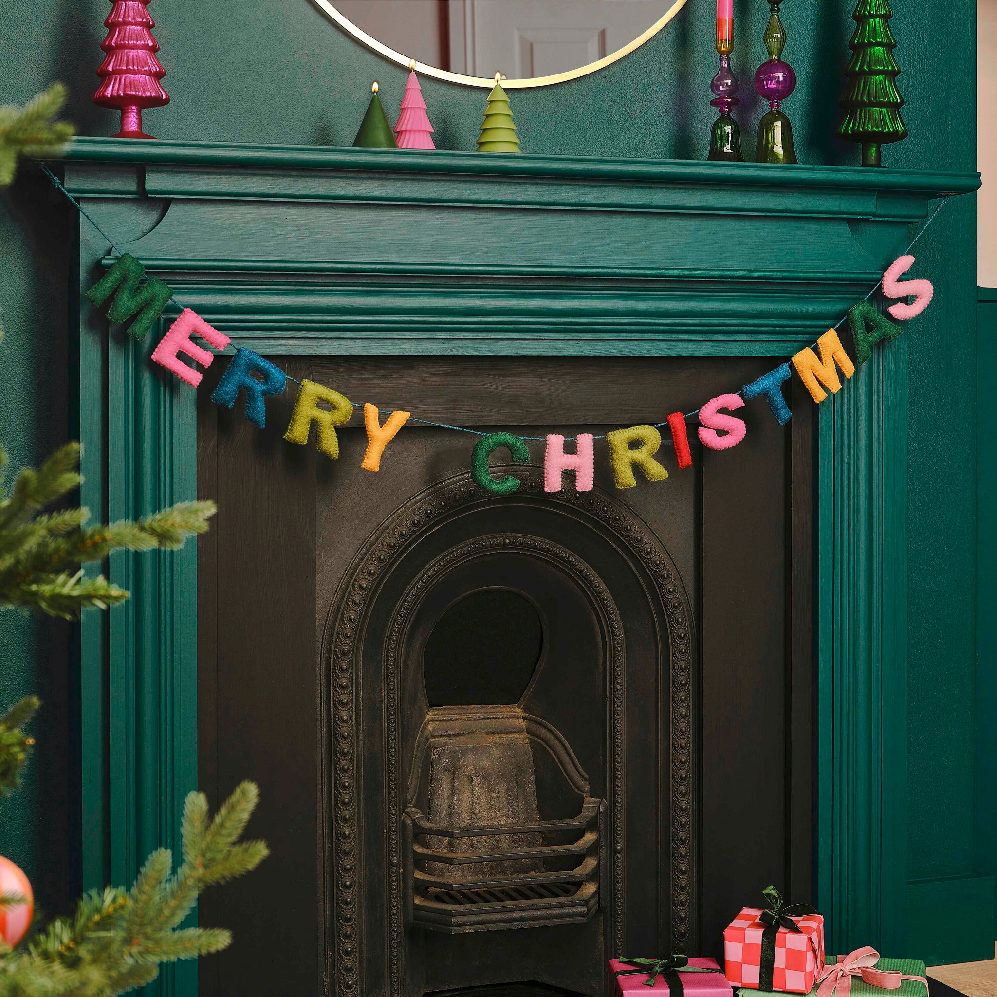 Multicoloured Felt Merry Christmas Bunting