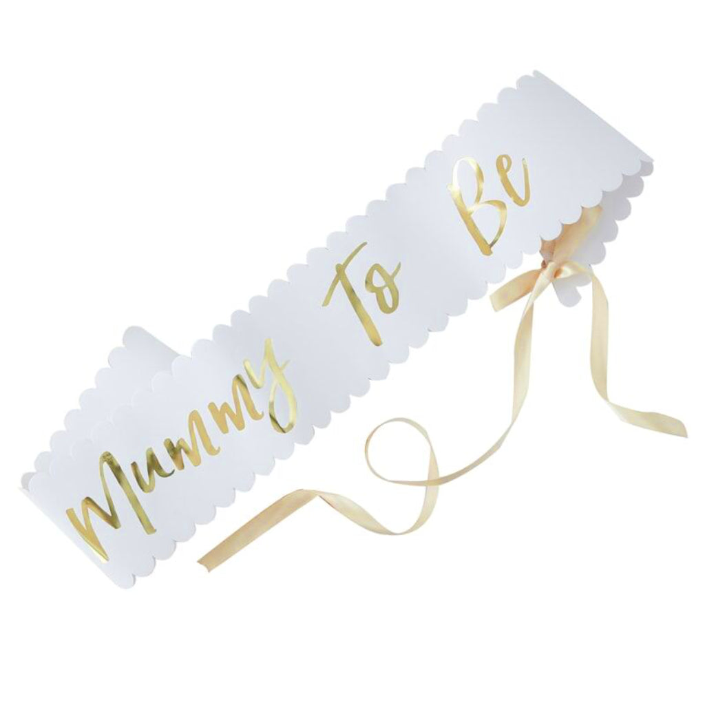 Gold Mummy to be Baby Shower Sash