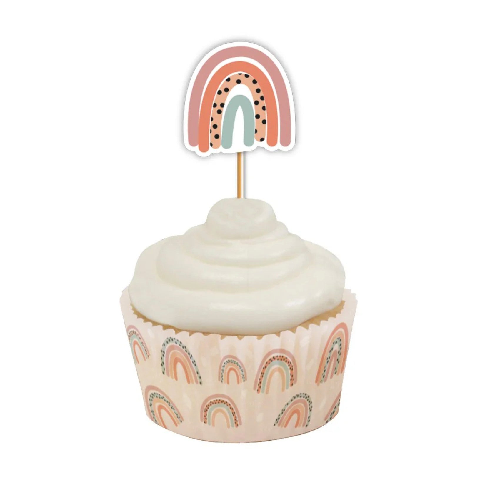 Pastel Rainbow Cupcake Toppers x 12