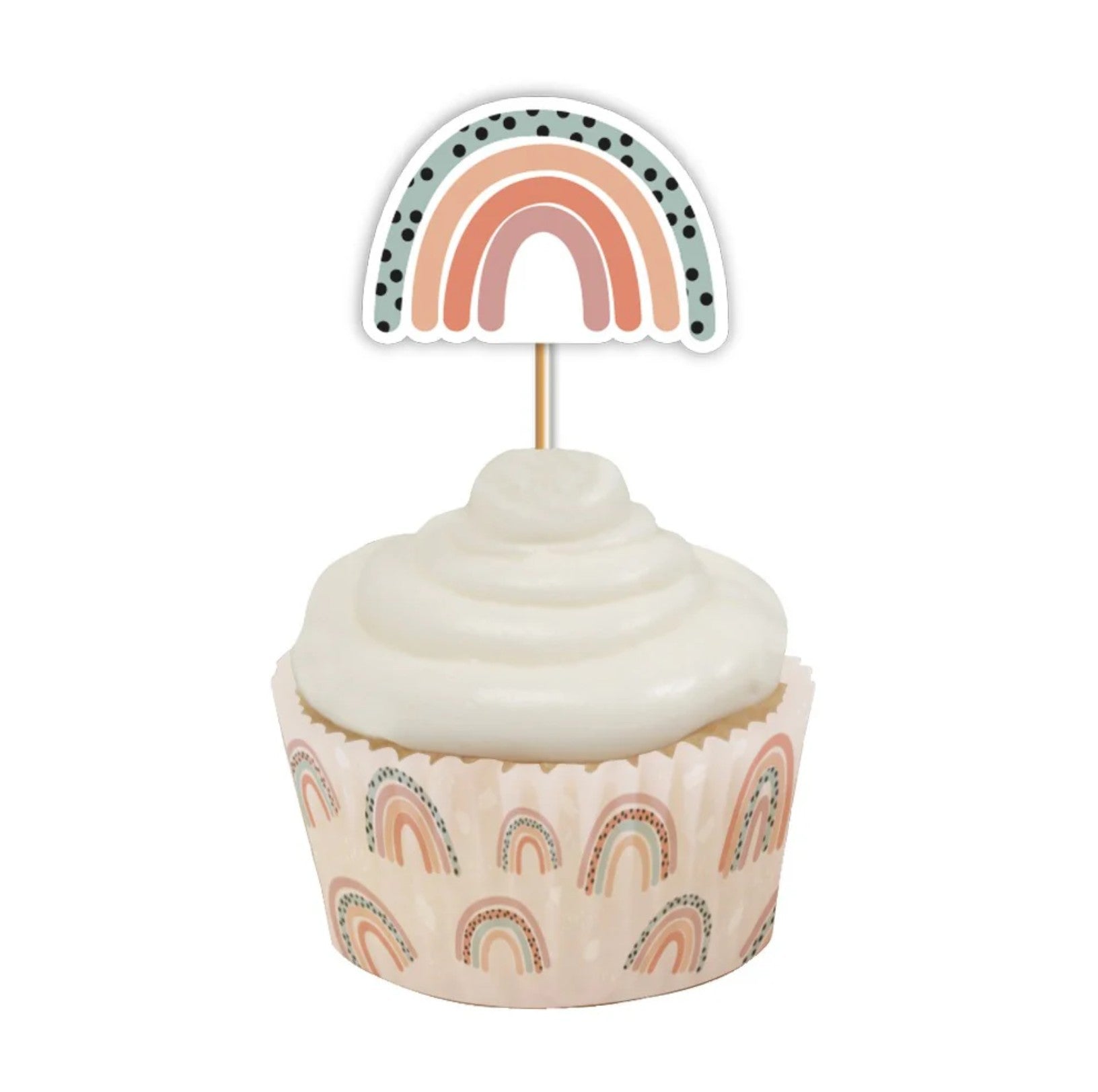 Pastel Rainbow Cupcake Toppers x 12