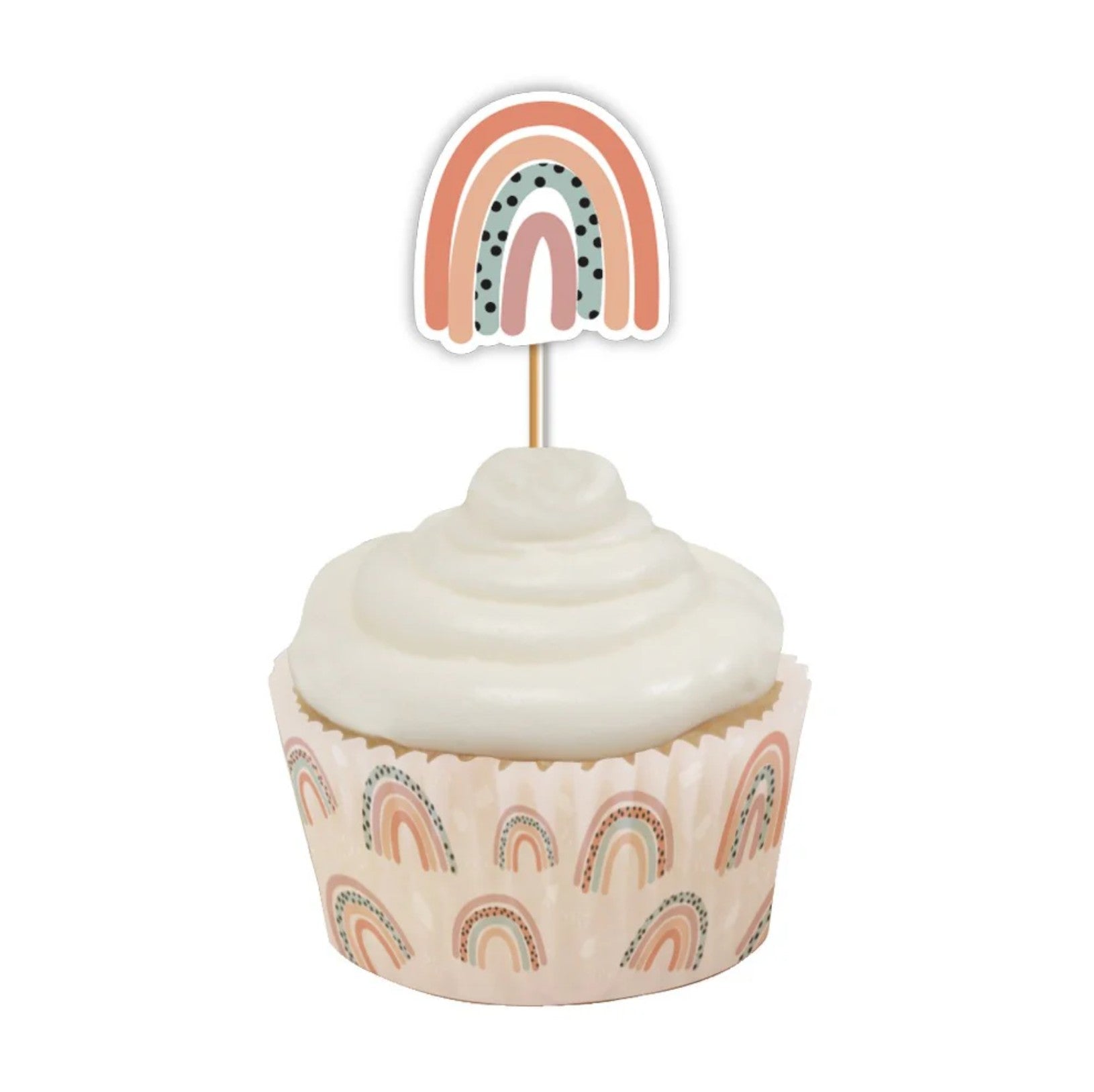 Pastel Rainbow Cupcake Toppers x 12