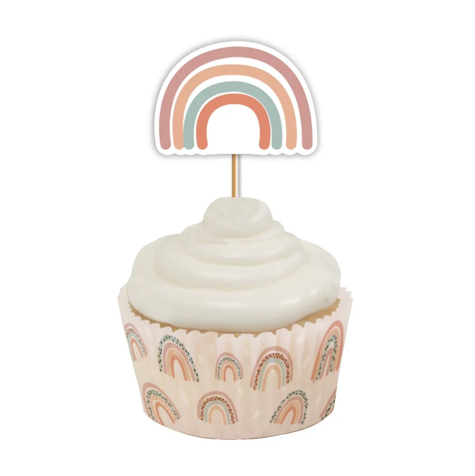 Pastel Rainbow Cupcake Toppers x 12