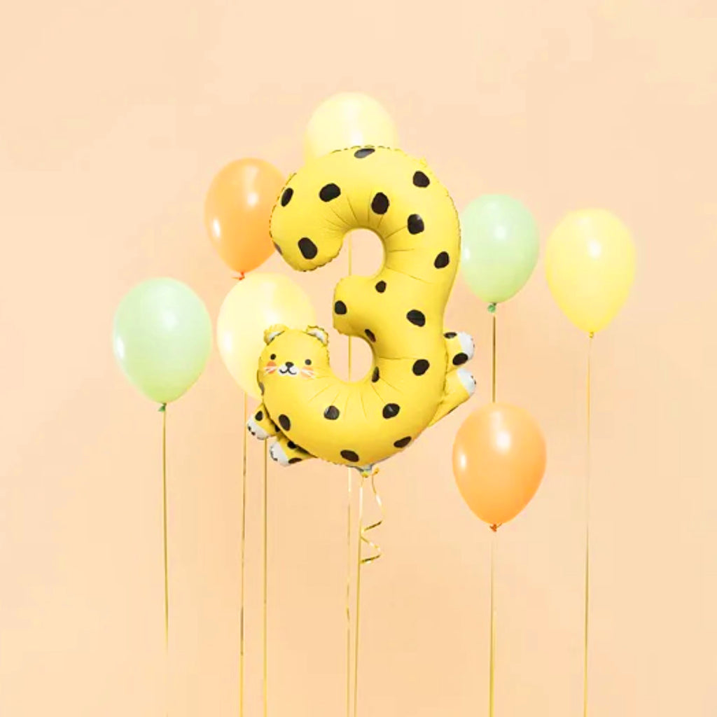 Number 3 Cheetah Jumbo Foil Balloon