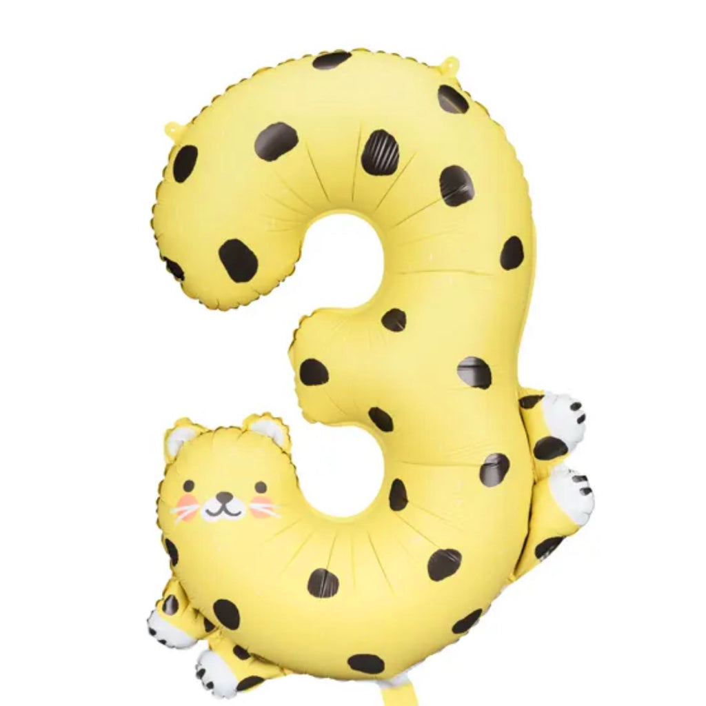 Number 3 Cheetah Jumbo Foil Balloon