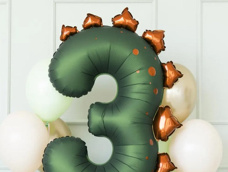 Dinosaur Number 3 Foil Balloon - 36 inch