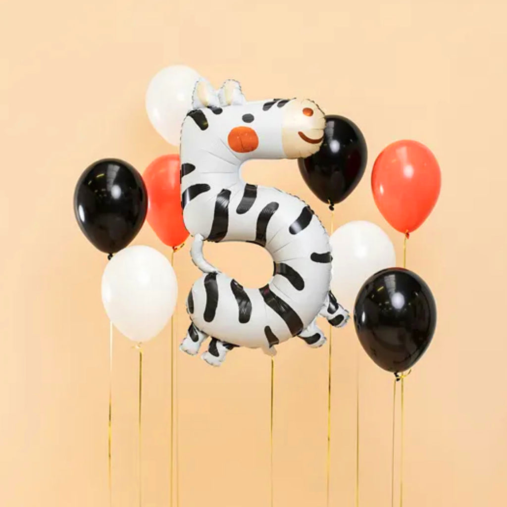 Number 5 Zebra Jumbo Foil Balloon