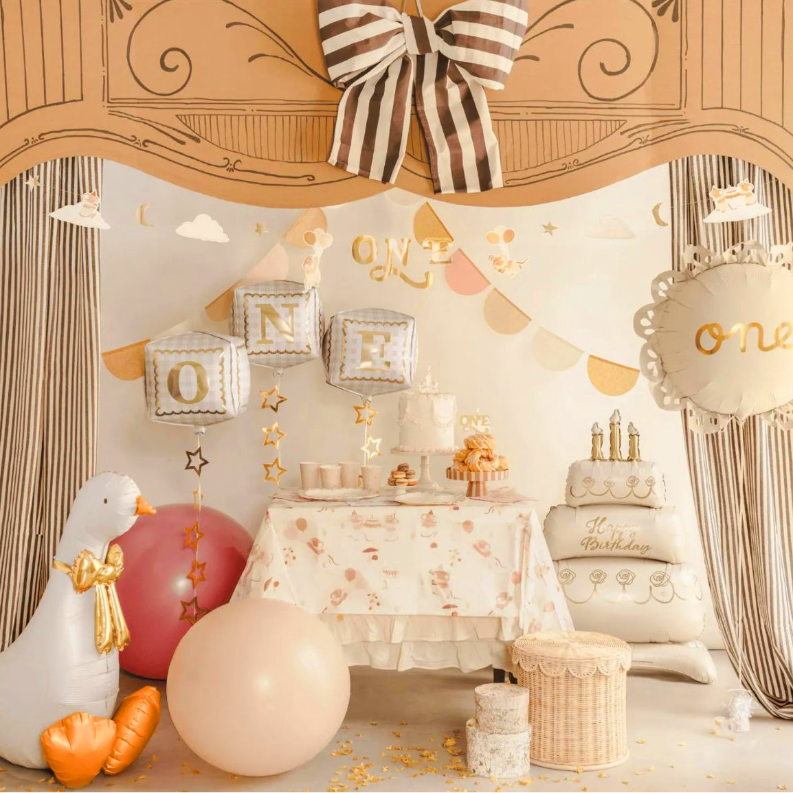 First Birthday Foil Cube Balloons