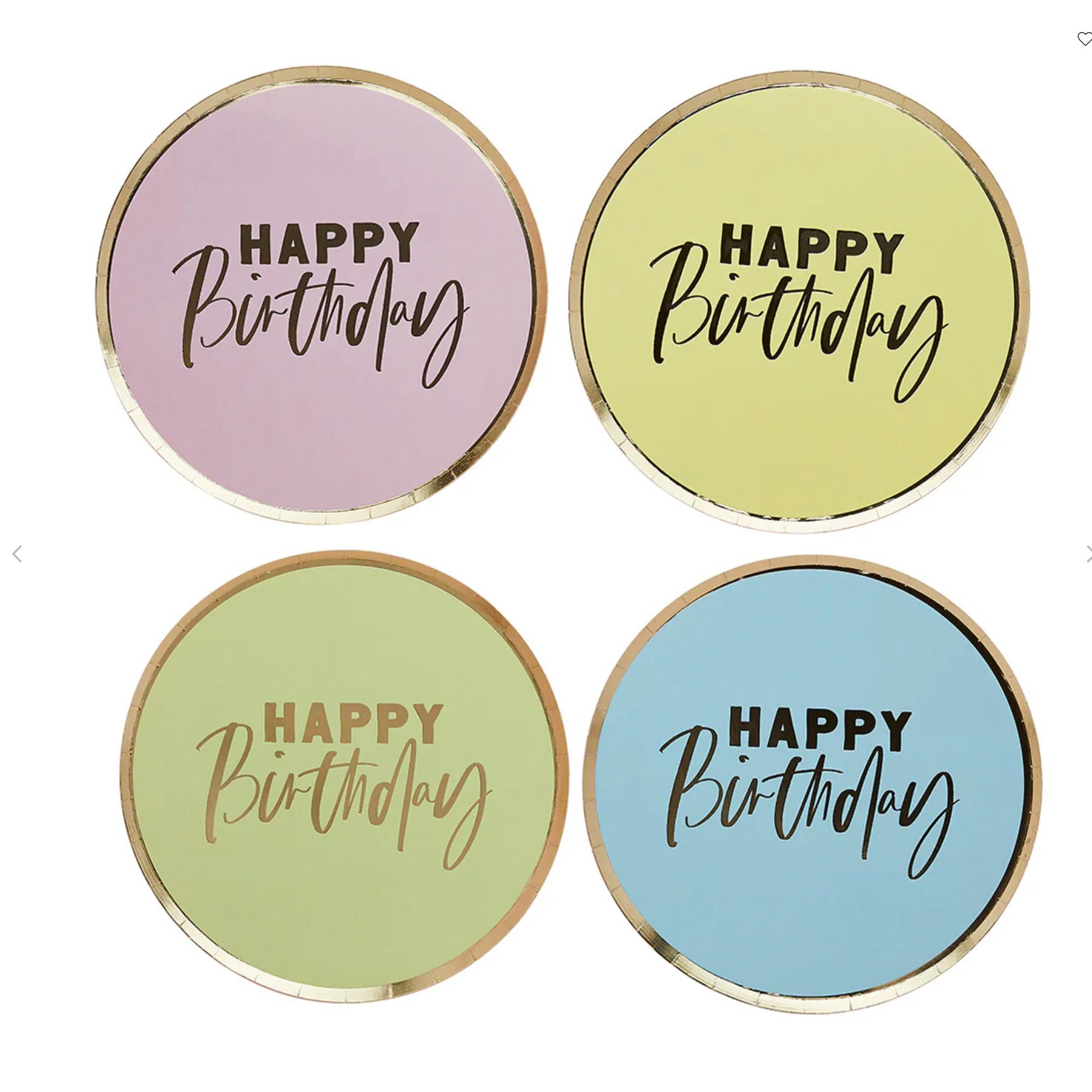 Pastel Happy Birthday Plates x8