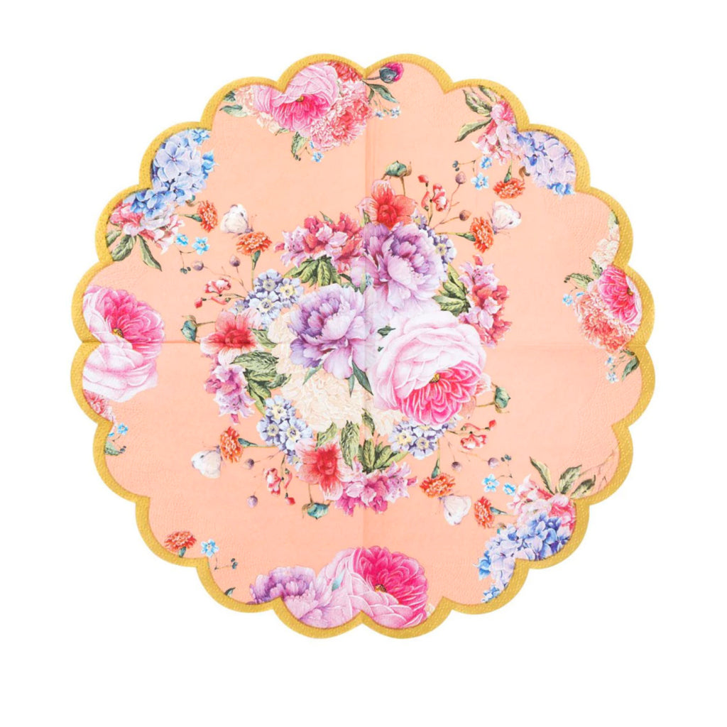 Peach Floral Napkins Pack of 20 - Talking Tables