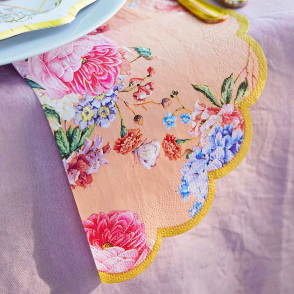 Peach Floral Napkins Pack of 20 - Talking Tables