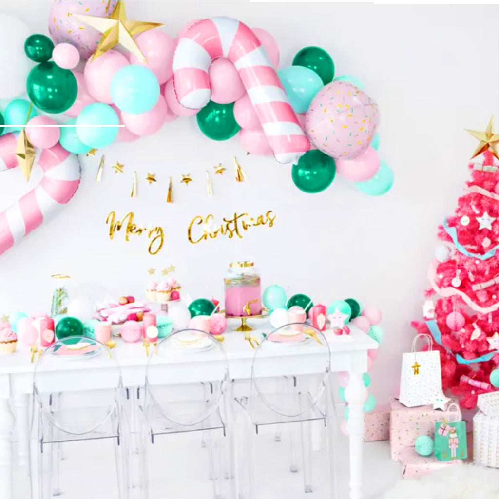 Large Pink Candy Cane Foil Balloon