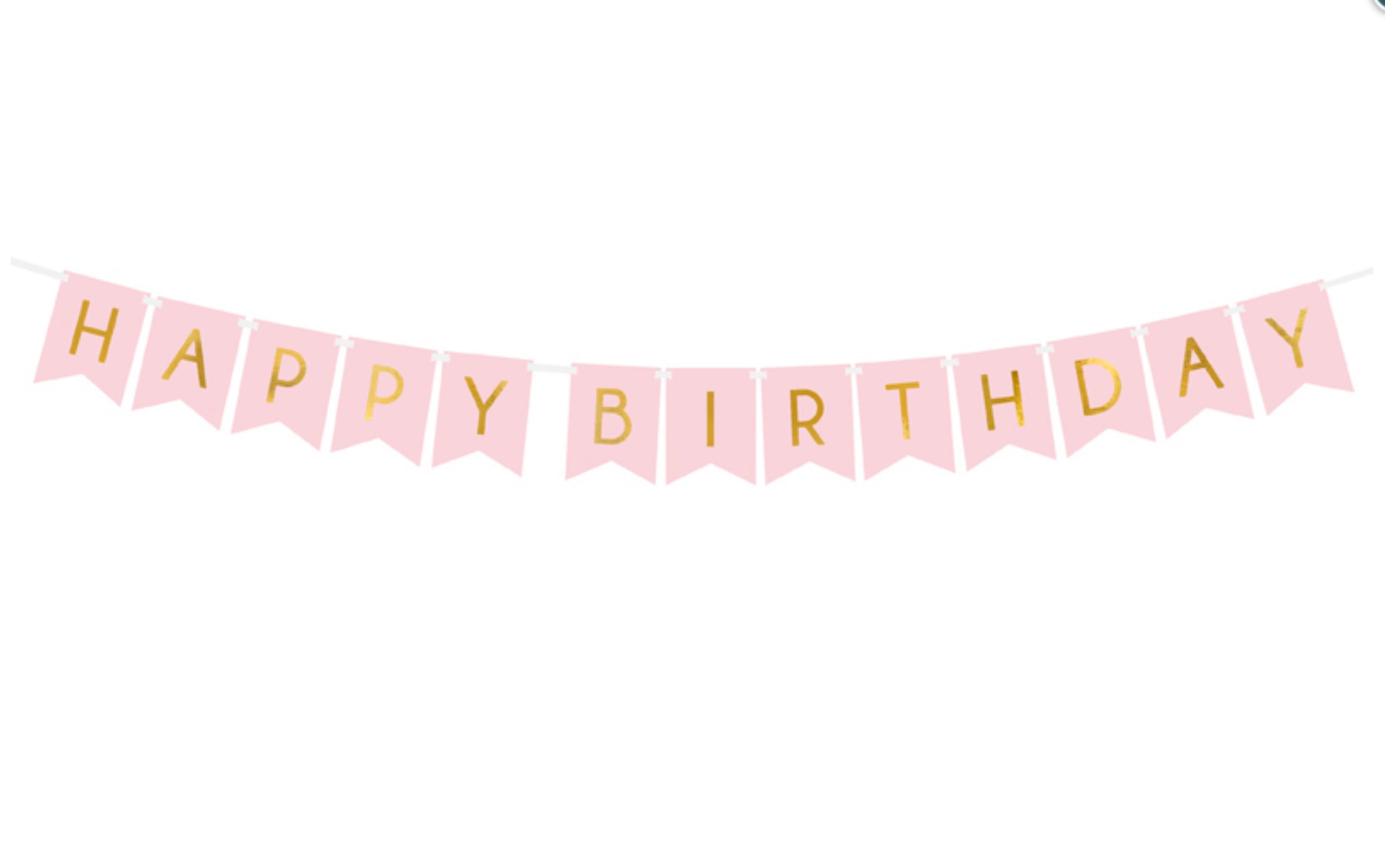 Pink Happy Birthday Bunting