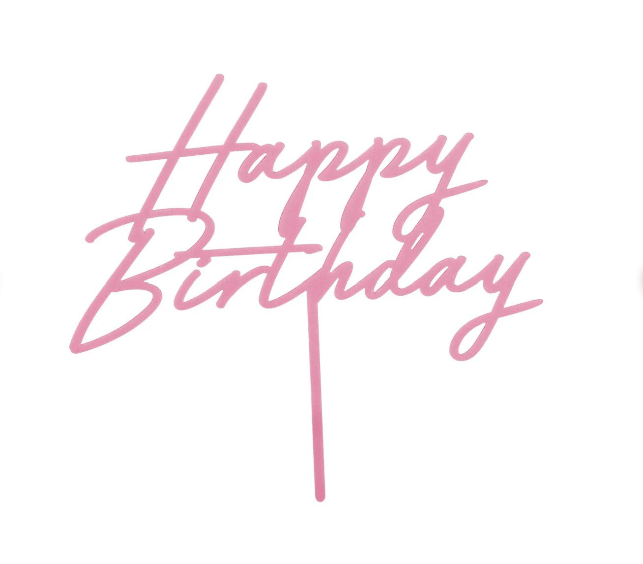 Matte Pink Acrylic Happy Birthday Cake Topper
