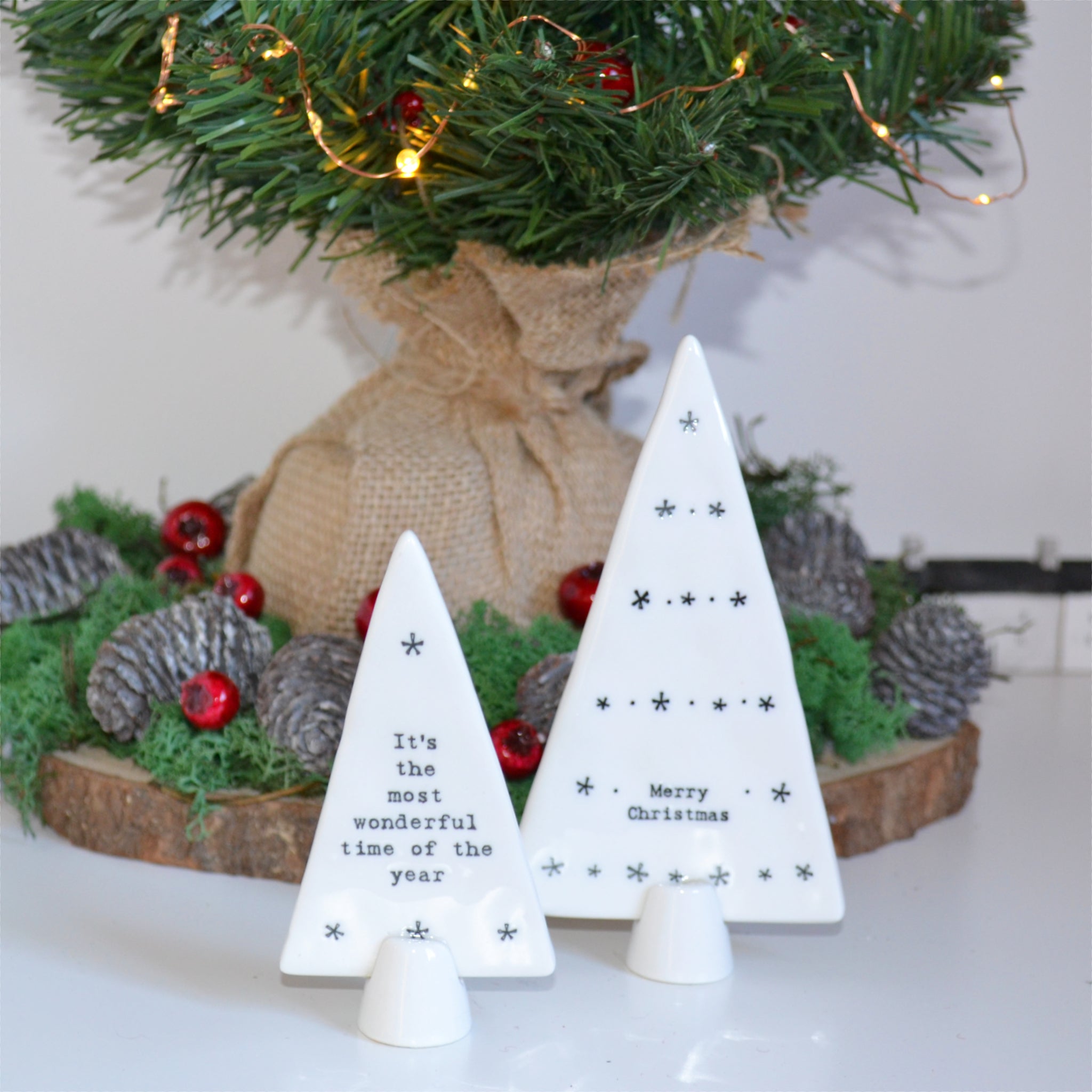 East of India 'Merry Christmas' Standing Tree Decoration