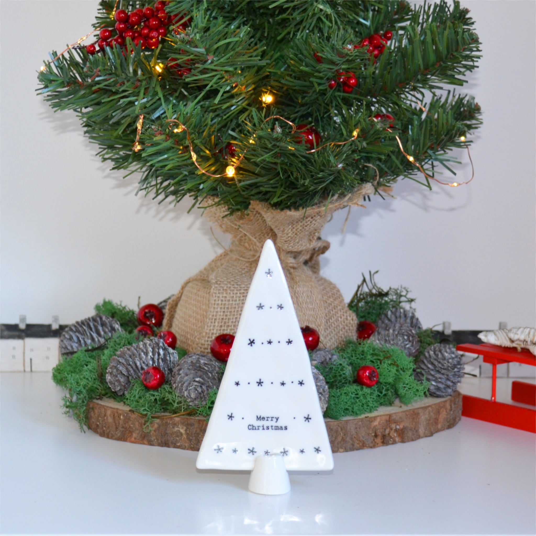 East of India 'Merry Christmas' Standing Tree Decoration