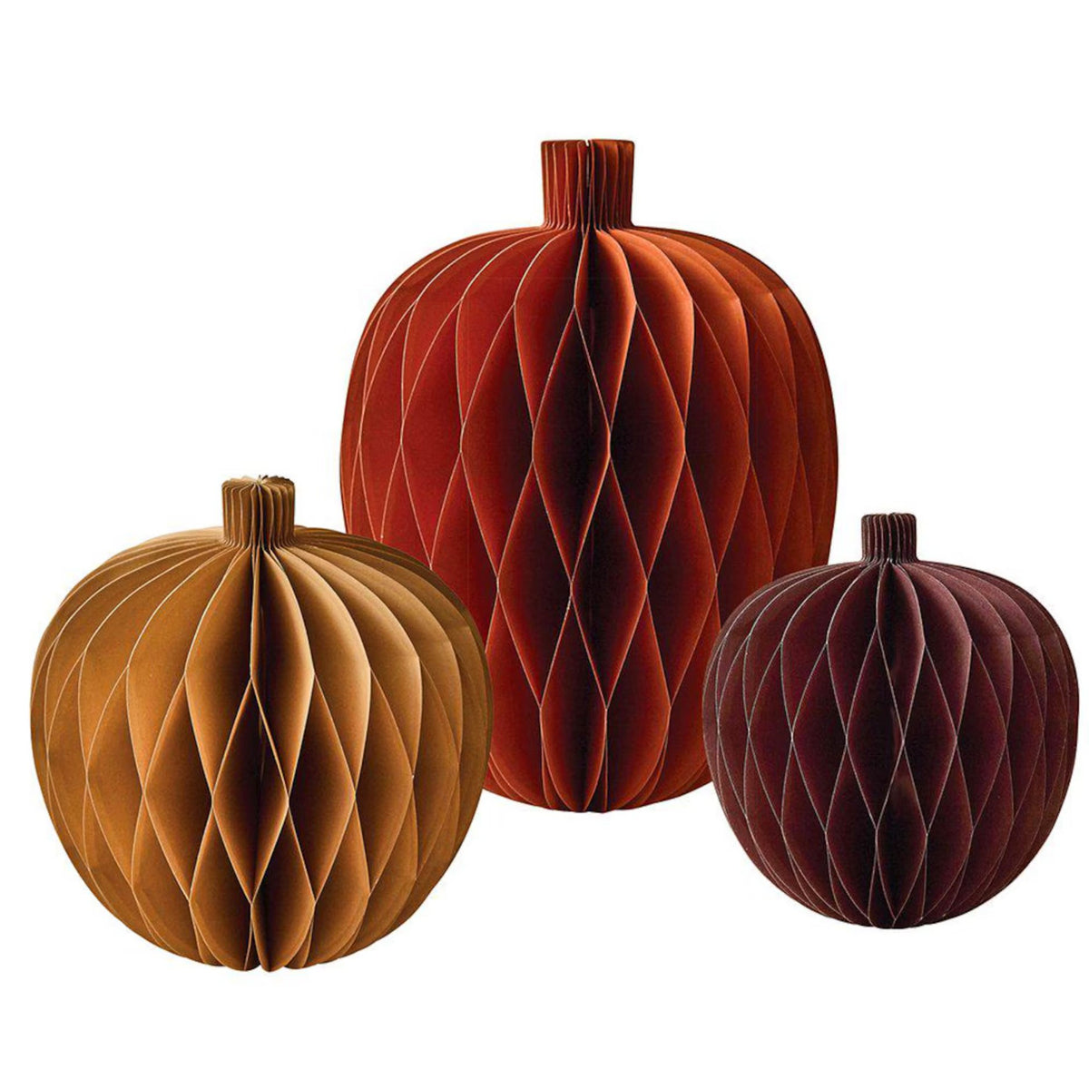 Halloween Pumpkin Honeycomb Decorations Set of 3