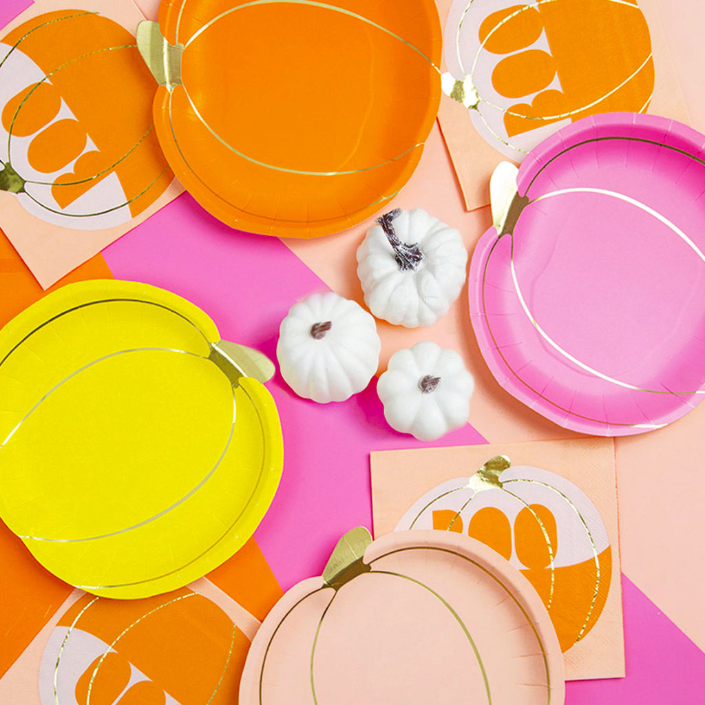 Halloween Pumpkin Plates (x8)