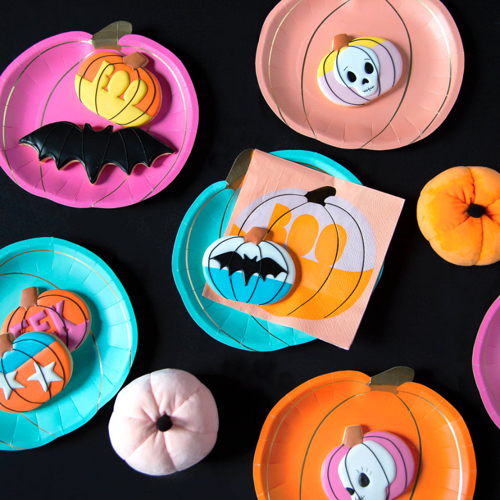 Halloween Pumpkin Plates (x8)