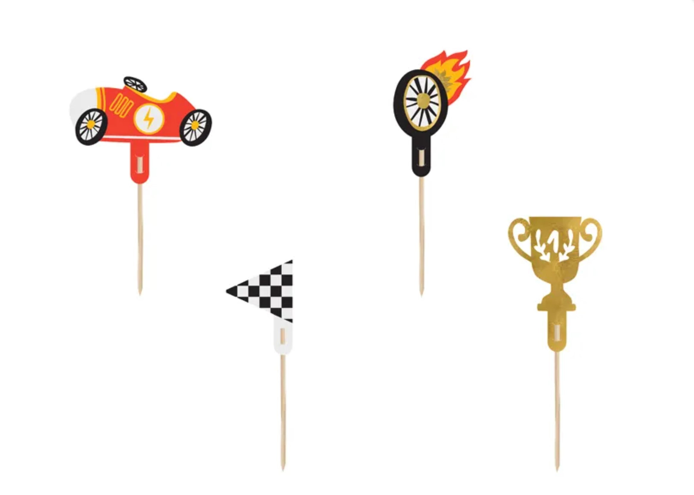 Racing Themed Cup Cake Toppers x 4