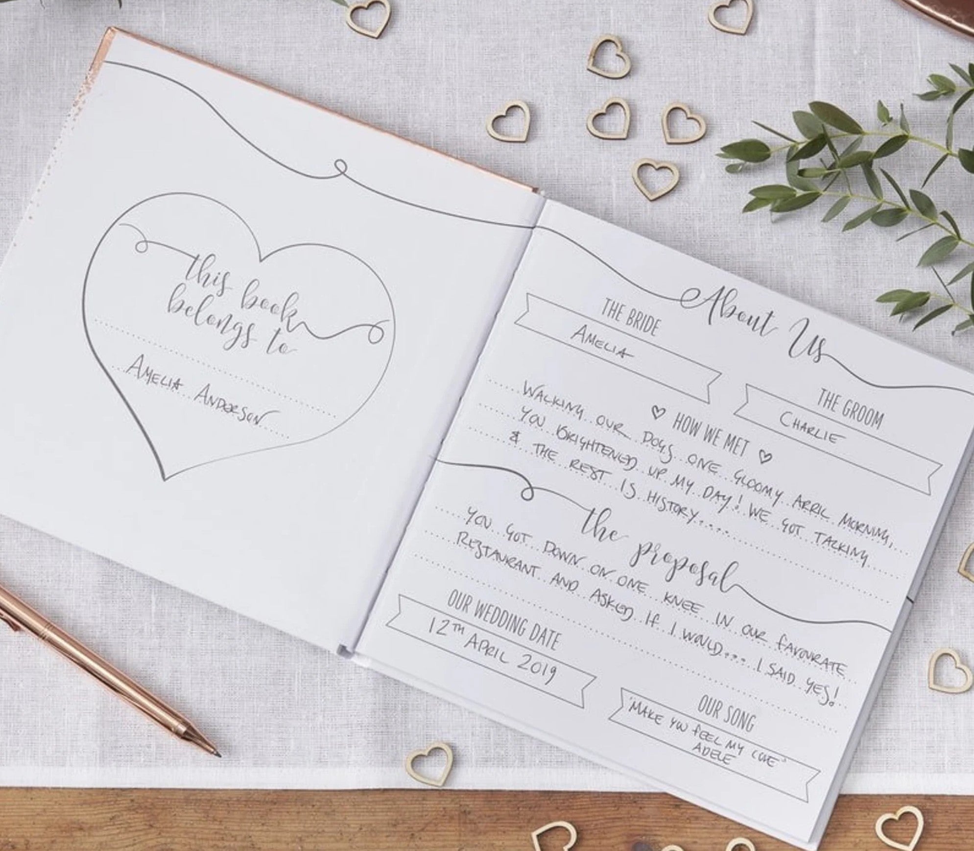 Rose Gold Wedding Planner Book