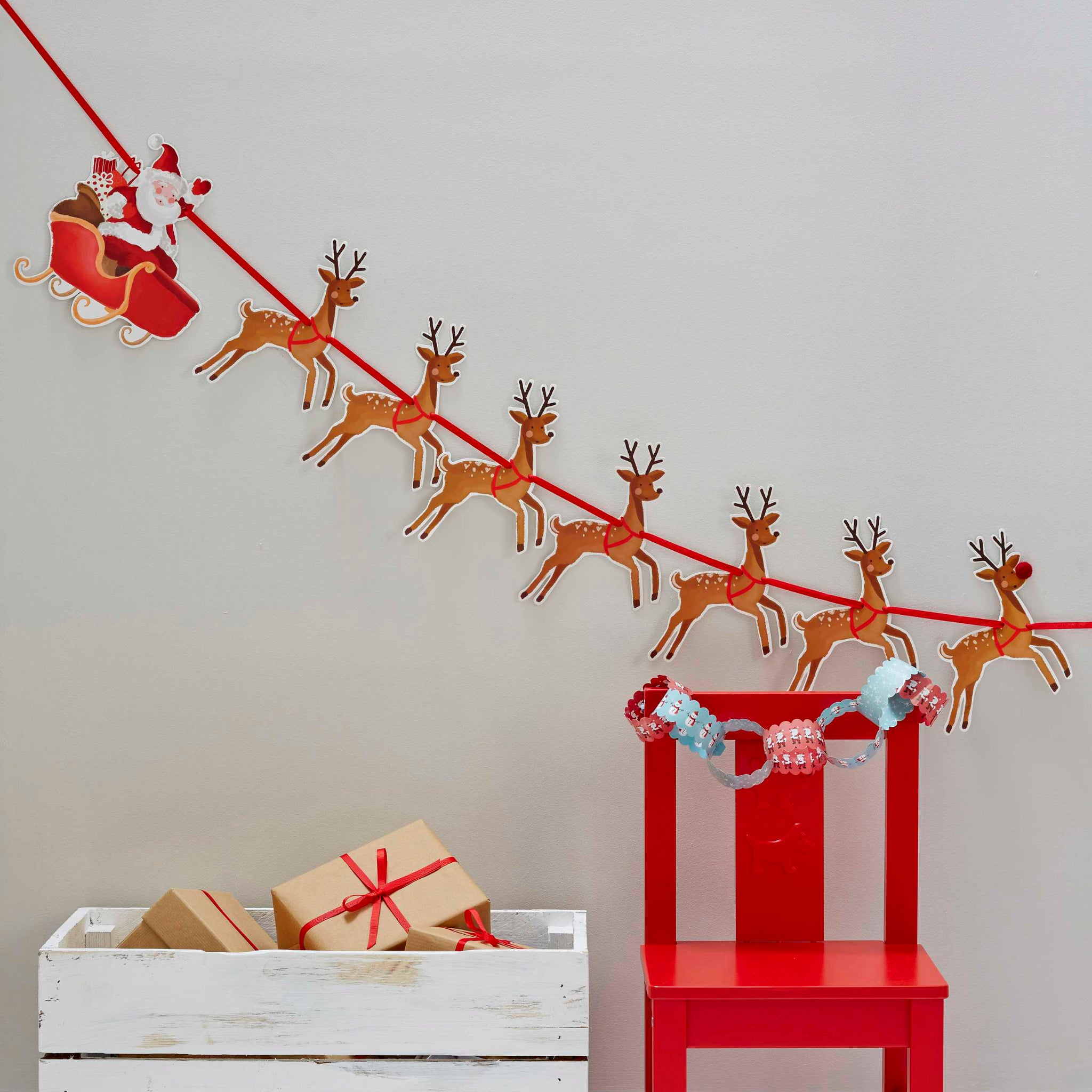 Santa Reindeer Sleigh Christmas Bunting