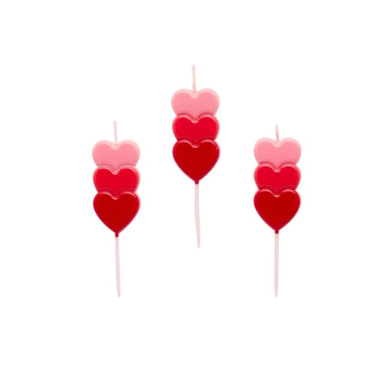 Stacked Heart Candles - Pack of 3