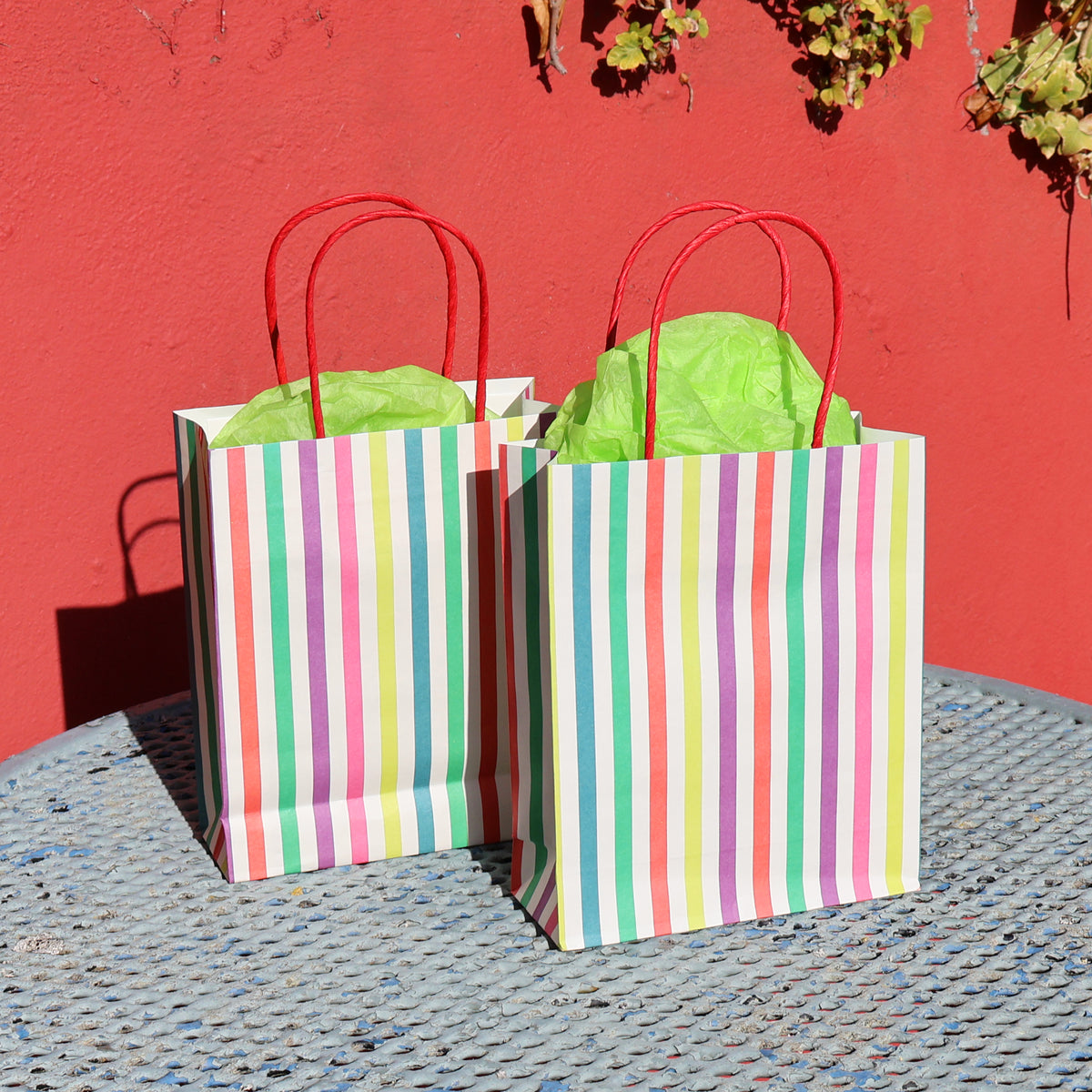 Multi Coloured Stripes Party Bags x 8