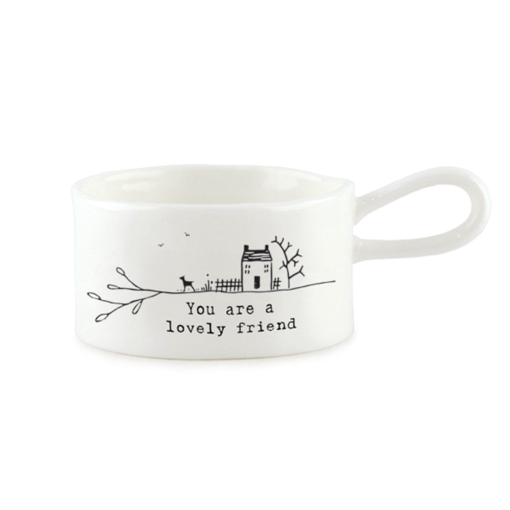 East of India Tea Light Holder 'You are a lovely friend'