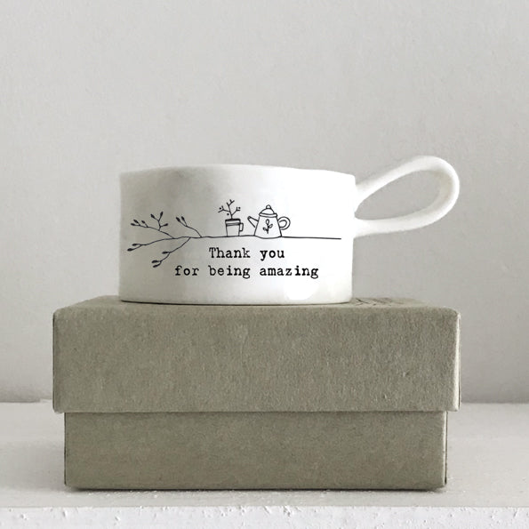 East of India Tea Light Holder 'Thank you for being amazing'